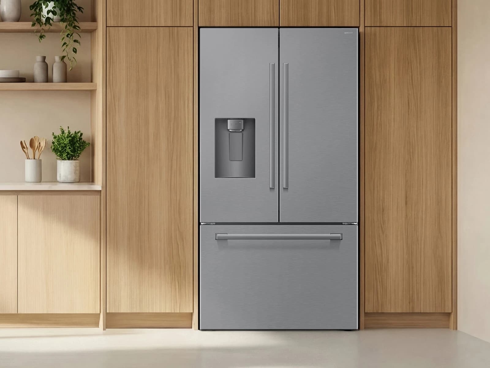 29 cf. Zero Clearance 3-Door French Door, Ext. Water/Ice, Full Depth (Stainless Steel) view 9