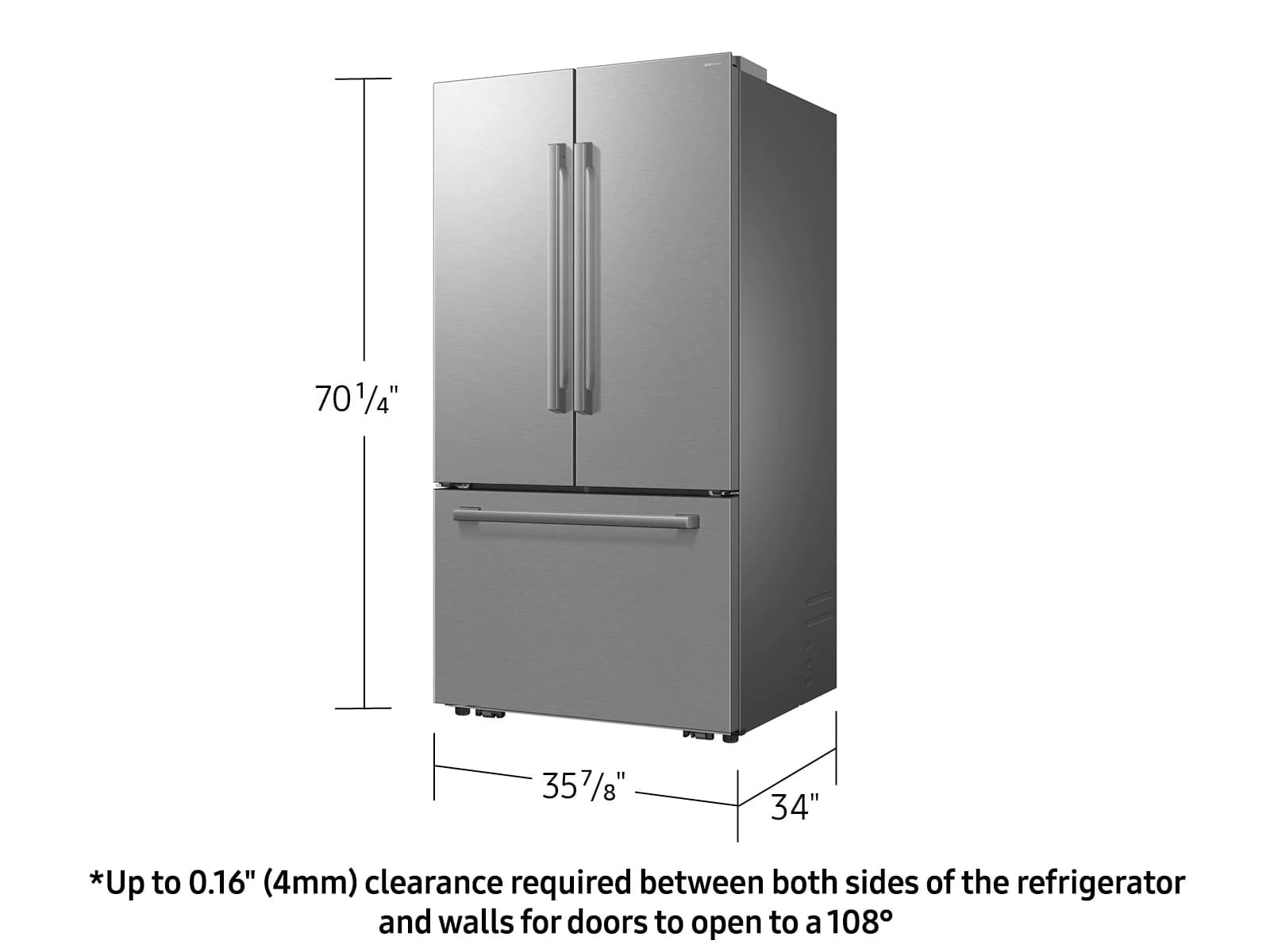 Bespoke AI 3-Door French Door Zero Clearance Fit | In-Door Tall Dispenser 30 cu.ft. – Stainless view 2
