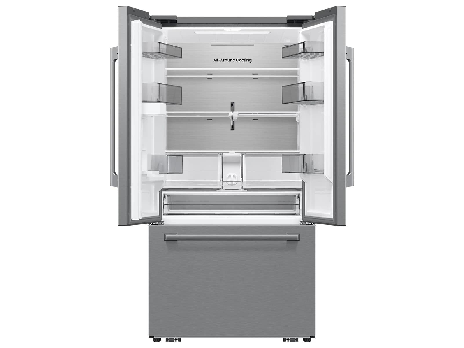 Bespoke AI 3-Door French Door Zero Clearance Fit | In-Door Tall Dispenser 30 cu.ft. – Stainless view 3
