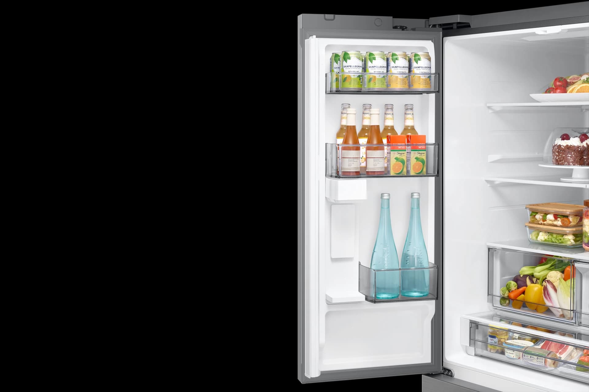 Bespoke AI 3-Door French Door Zero Clearance Fit | In-Door Tall Dispenser 30 cu.ft. – Stainless view 10
