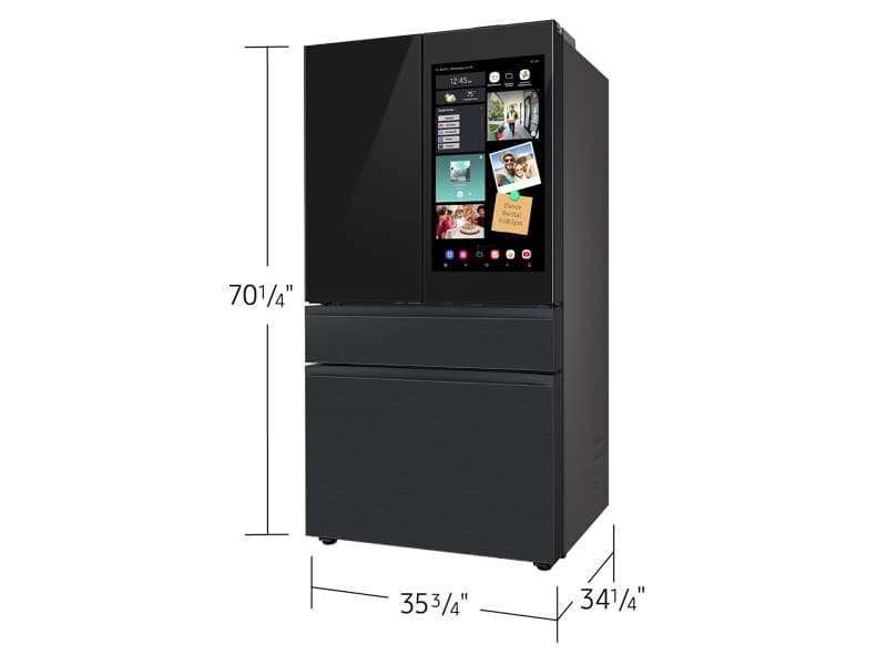 4DR Bespoke AI Family Hub™+ Full Depth Charcoal Glass/Black – Charcoal/Black view 2