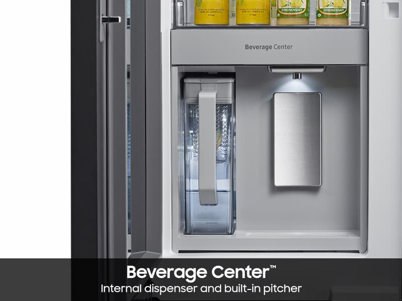 Bespoke 23 cu. ft. Counter Depth 4-Door French Door Refrigerator with AI Hybrid Cooling & Beverage Center™ in Stainless Steel view 7