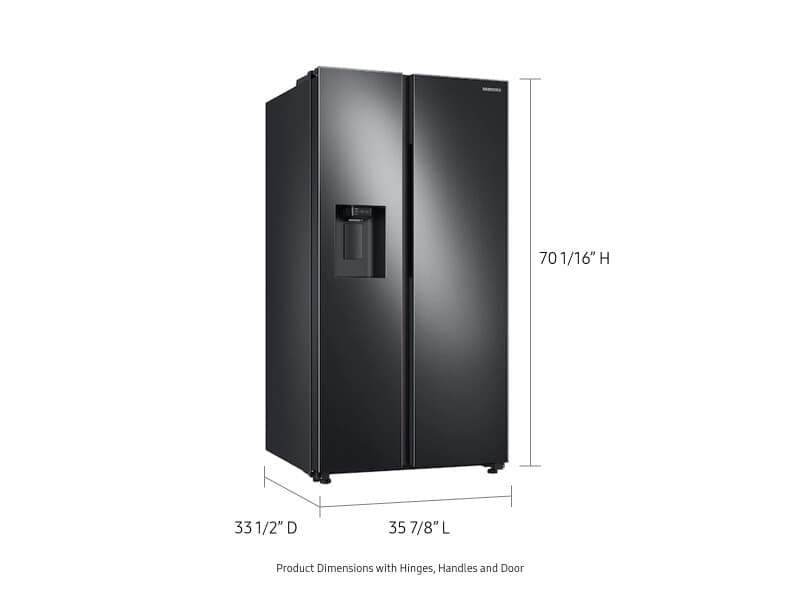 27.4 cu. ft. Large Capacity Side-by-Side Refrigerator in Black Stainless Steel view 3