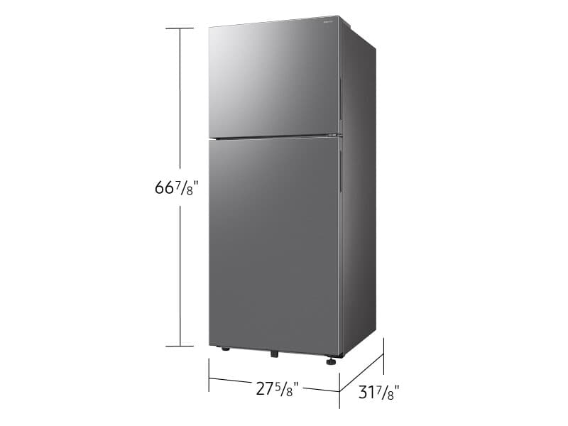 18 cu. ft. Top Freezer Refrigerator with Ice Maker in Stainless Steel view 3