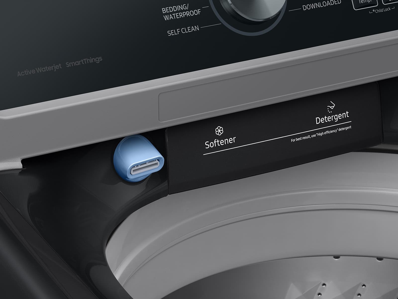 4.6 cu. ft. Large Capacity Top Load Washer with ActiveWave™ Agitator and Active WaterJet – Brushed Black view 10