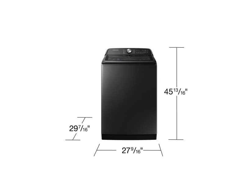 5.4 cu. ft. Extra-Large Capacity Smart Top Load Washer with ActiveWave™ Agitator and Super Speed Wash in Brushed Black view 3