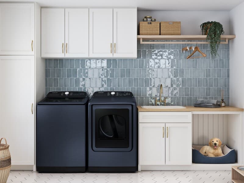 5.4 cu. ft. Smart Top Load Washer with Super Speed Wash and Pet Care Solution – Brushed Navy view 6