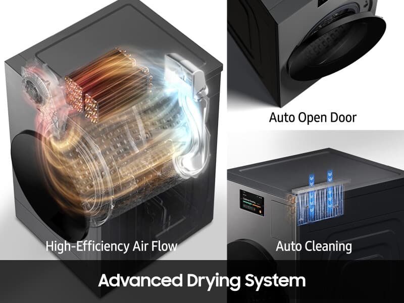 Bespoke AI All-in-One Ventless Combo AI Home 7" LCD Display AI OptiWash™ and Dry 5.3 cu. ft. – Dark Steel view 5
