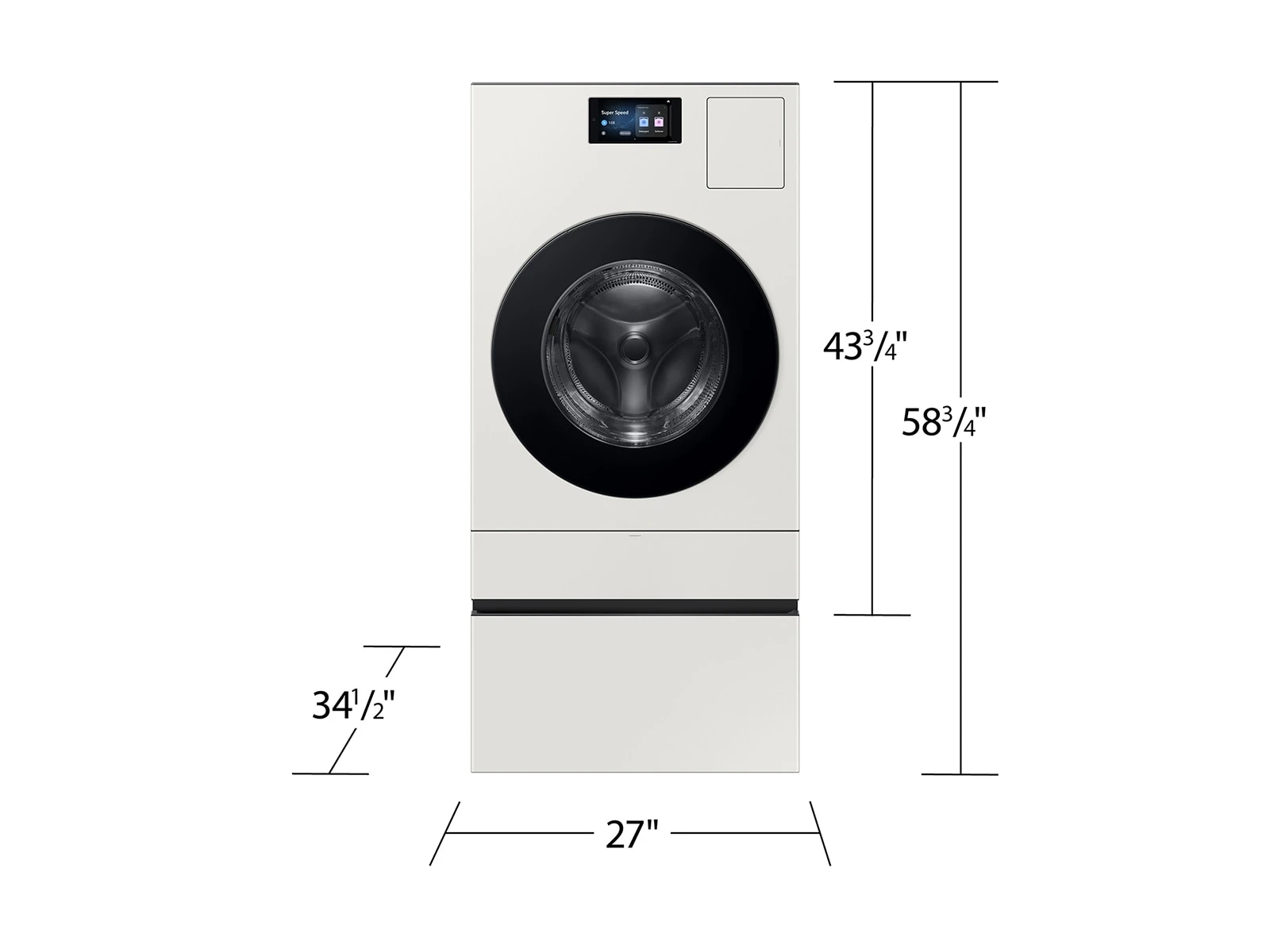 Bespoke AI All-in-One Vented Combo AI Home 7" LCD Display AI OptiWash™ & Dry 5.3 cu.ft. – Ivory view 6