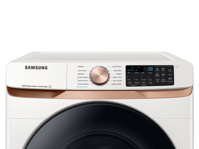 5.0 cu. ft. Extra Large Capacity Smart Front Load Washer with Super Speed Wash and Steam in Ivory view 6