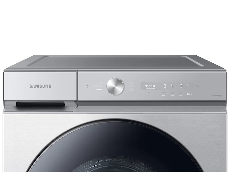 Bespoke 5.3 cu. ft. Ultra Capacity Front Load Washer with Super Speed Wash and AI Smart Dial in Silver Steel view 4
