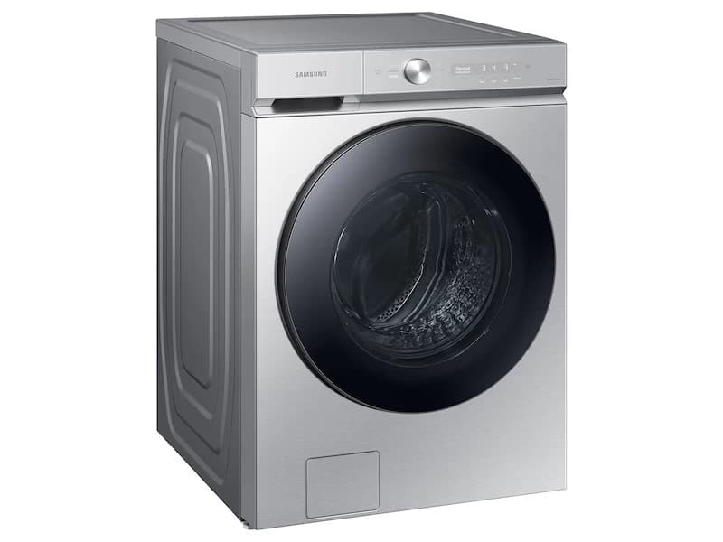 Bespoke 5.3 cu. ft. Ultra Capacity Front Load Washer with Super Speed Wash and AI Smart Dial in Silver Steel view 2