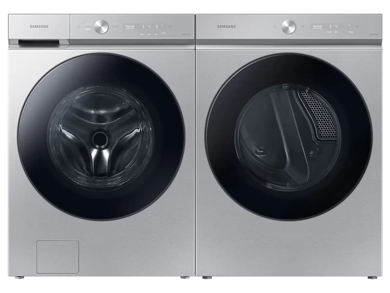 Bespoke 5.3 cu. ft. Ultra Capacity Front Load Washer with Super Speed Wash and AI Smart Dial in Silver Steel view 5