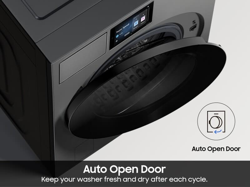 Bespoke AI Front Load Washer AI Home 7" LCD Display | AI OptiWash+™ 5.3 cu.ft. – Dark Steel view 5