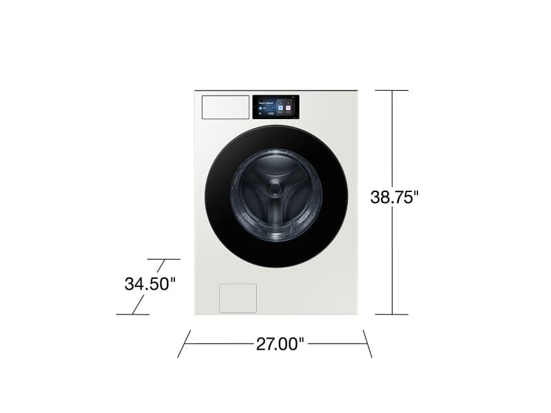 Bespoke AI 5.3 cu. ft. Ultra Capacity Front Load Washer with AI Home and AI OptiWash™ – Ivory view 3