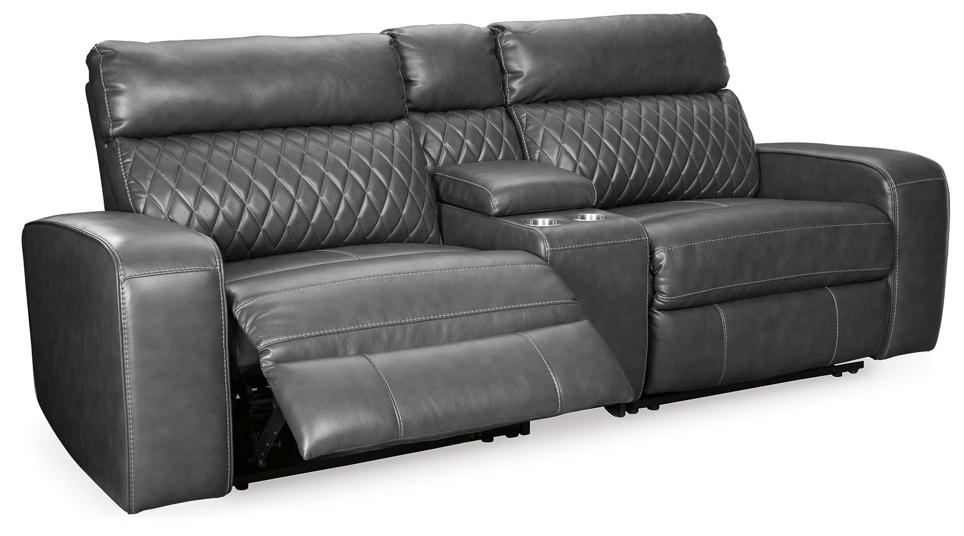Power Reclining Loveseat With Console 3 Pc Sectional