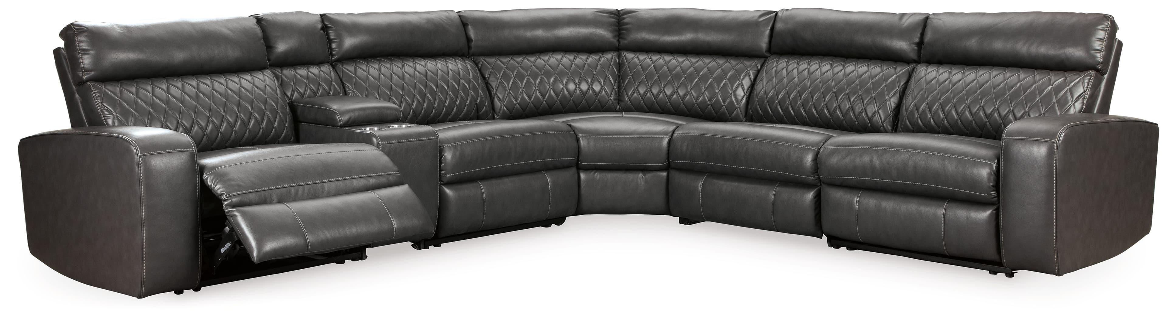 Zero Wall Recliners With Console 6 Pc Sectional