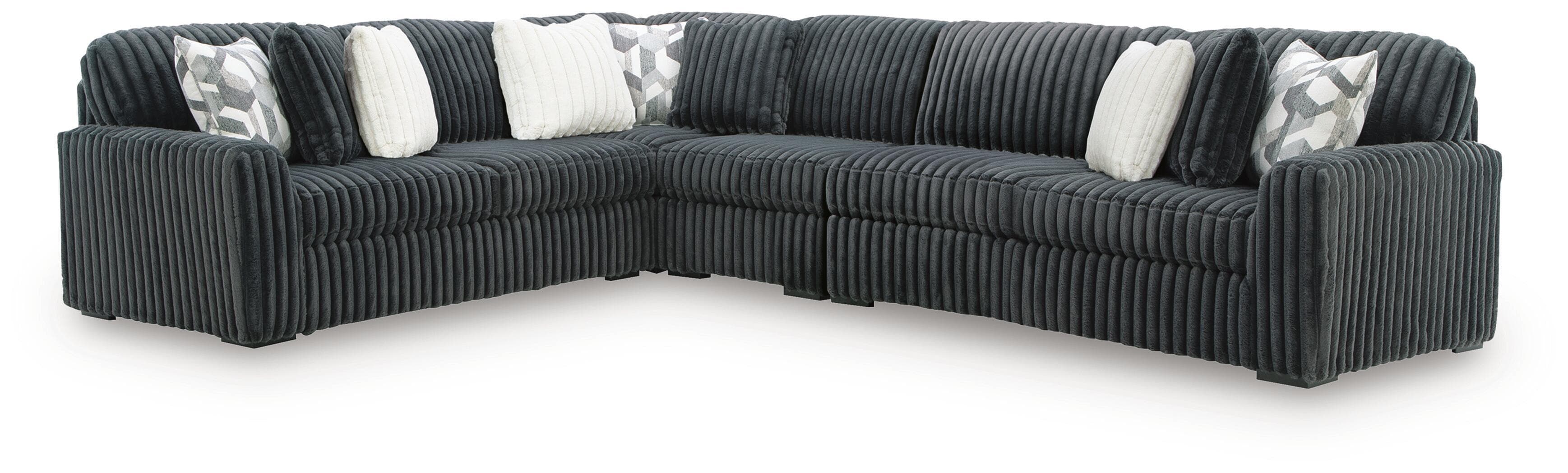4-Piece Sectional With LAF / RAF Sofa And Armless chair · Gunmetal