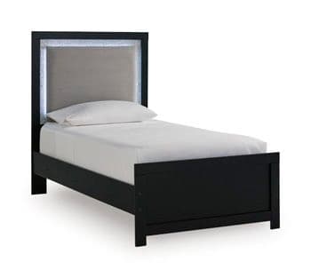 Twin Upholstered Panel Headboard · Black / Gray