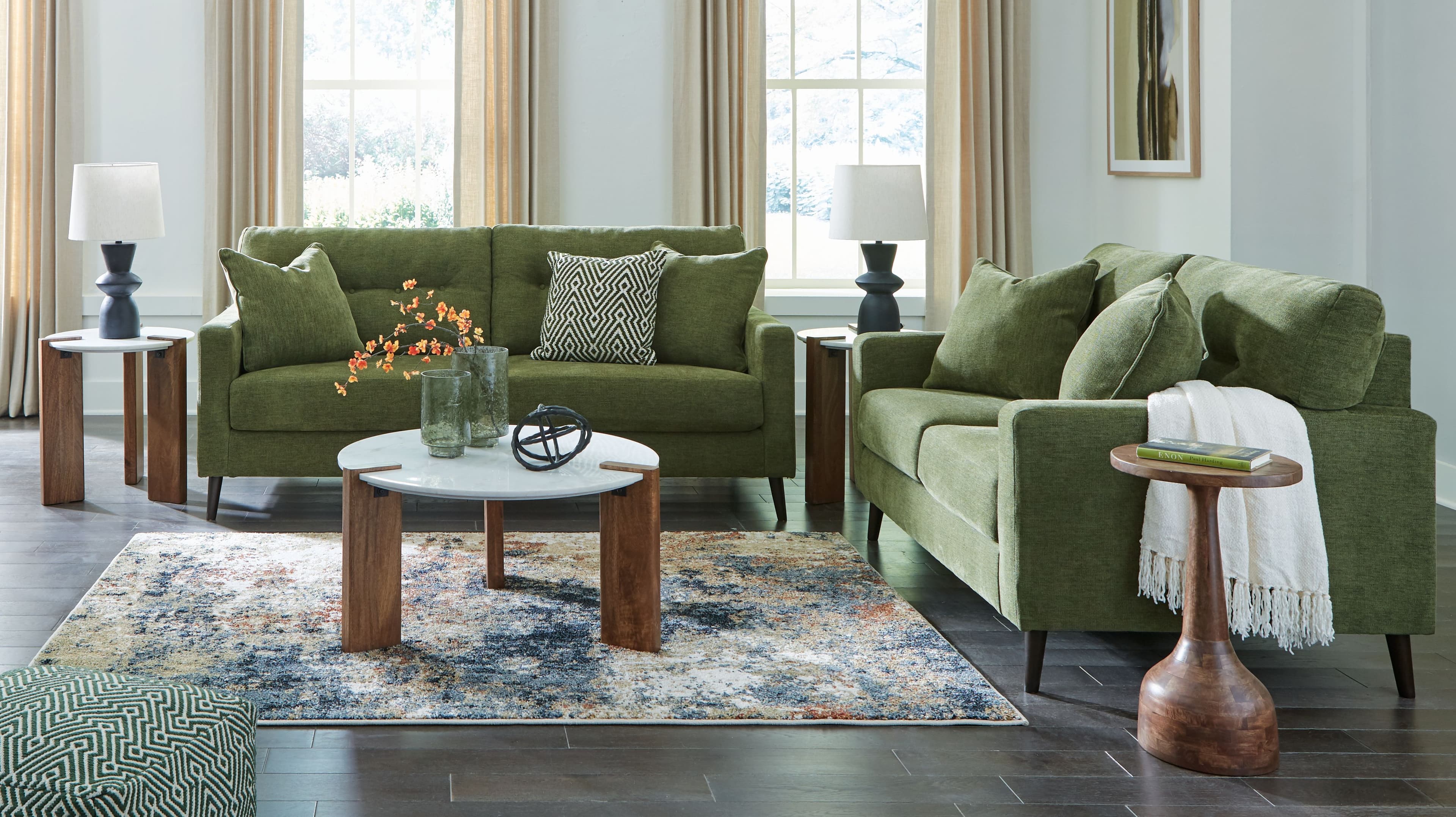 2 Pc. · Sofa, Loveseat · Olive