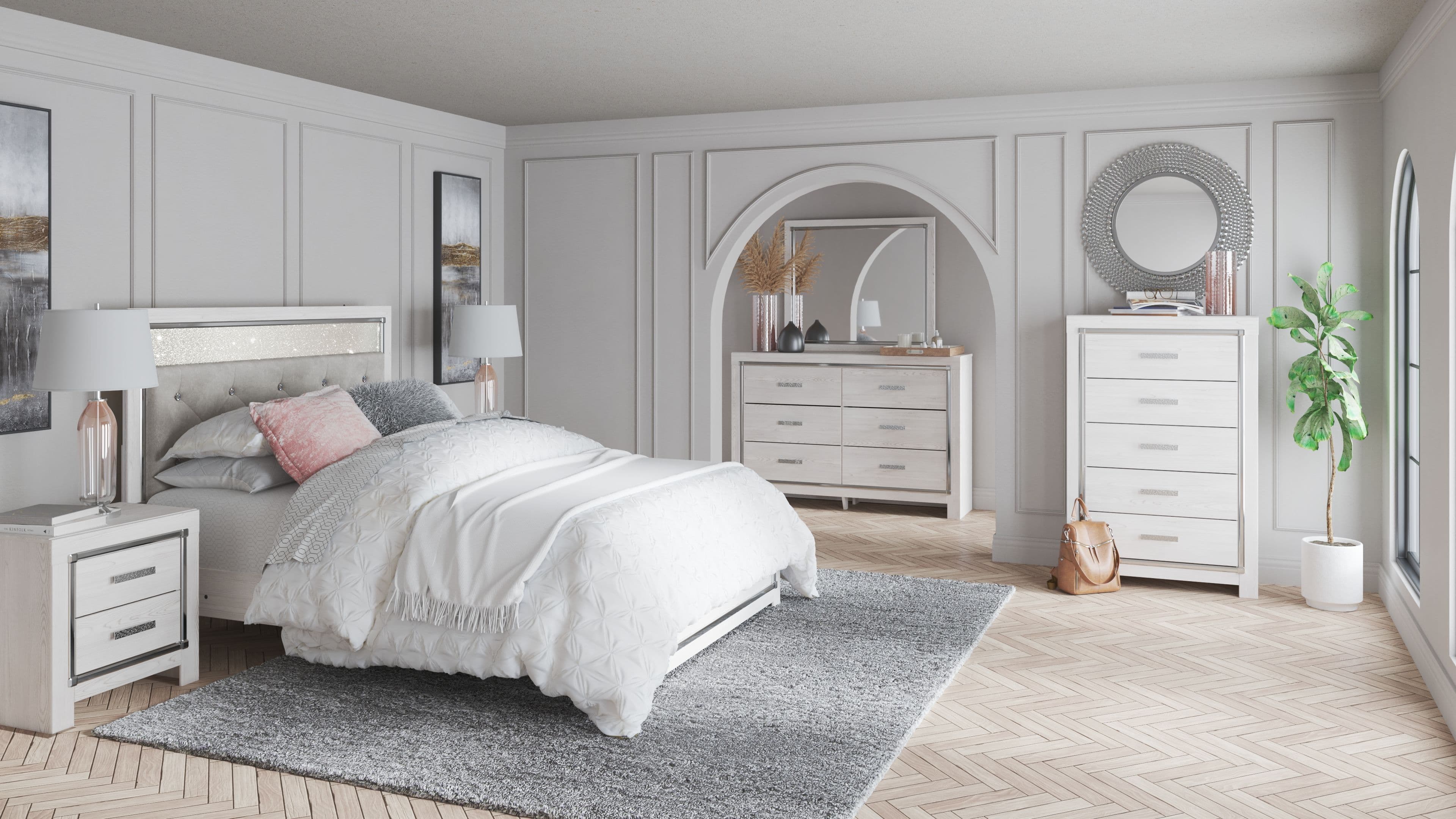 5 Pc. · Dresser, Mirror, Queen Panel Bed