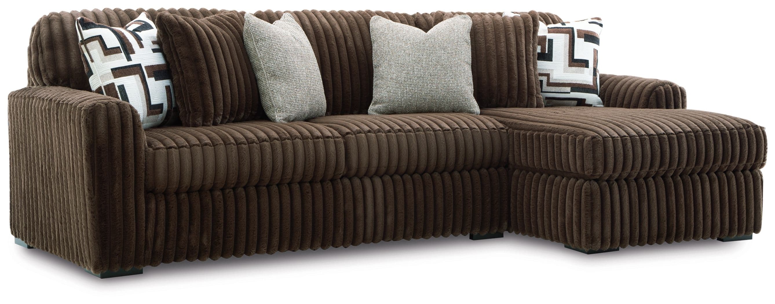 2-Piece Sectional Sofa With RAF Corner Chaise · Chocolate