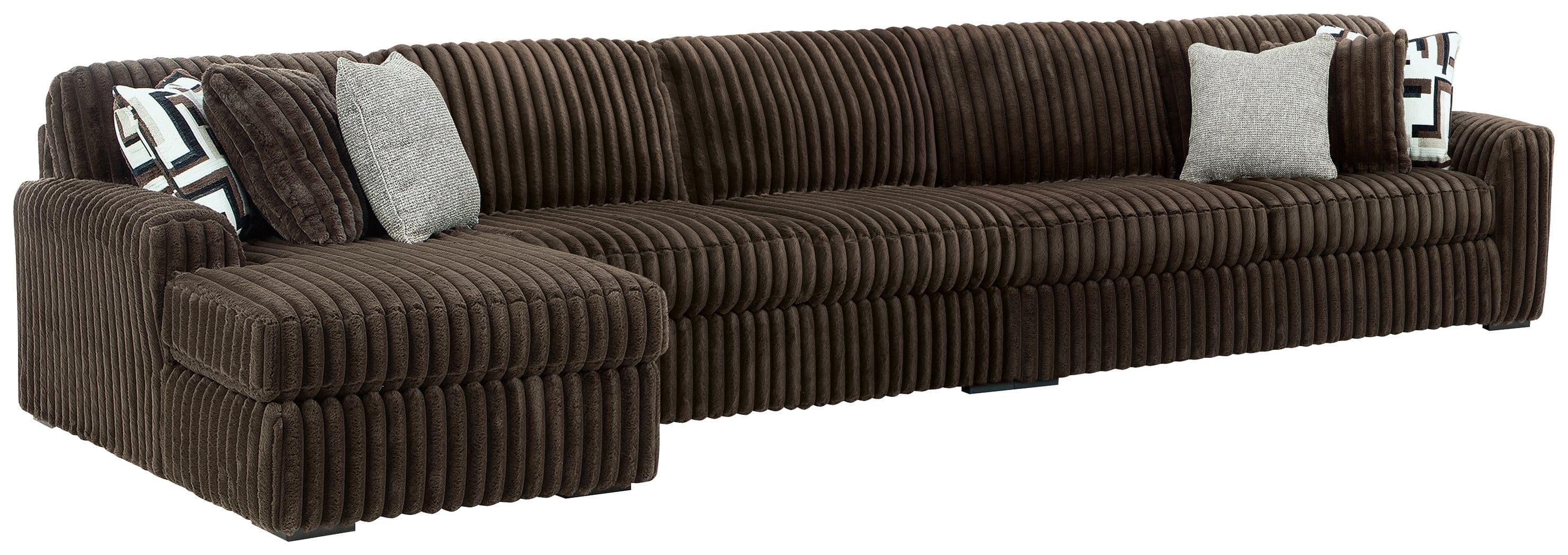 3-Piece Sectional With LAF Corner Chaise · Chocolate