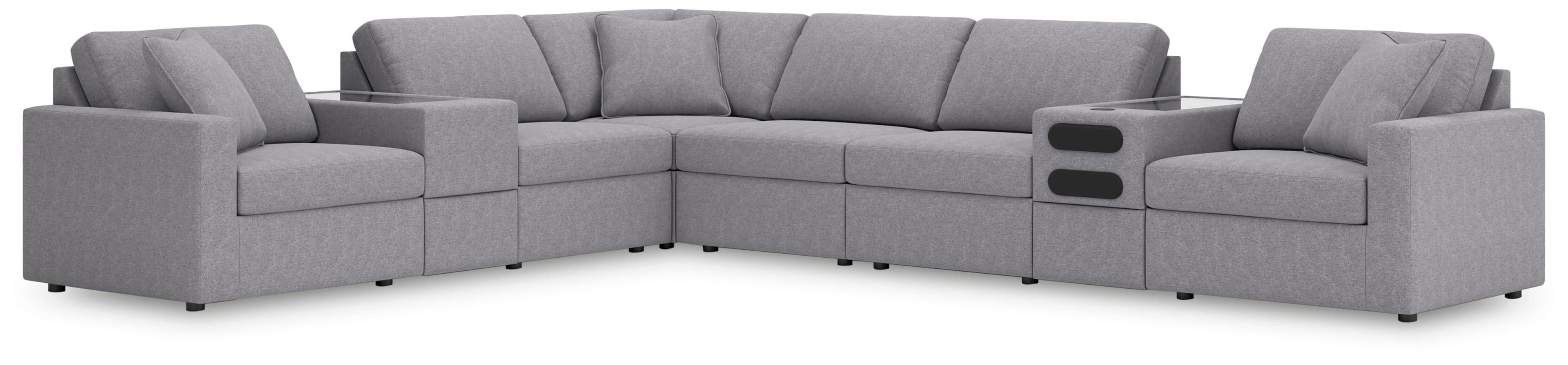 8-Piece Sectional With Audio And Storage Consoles