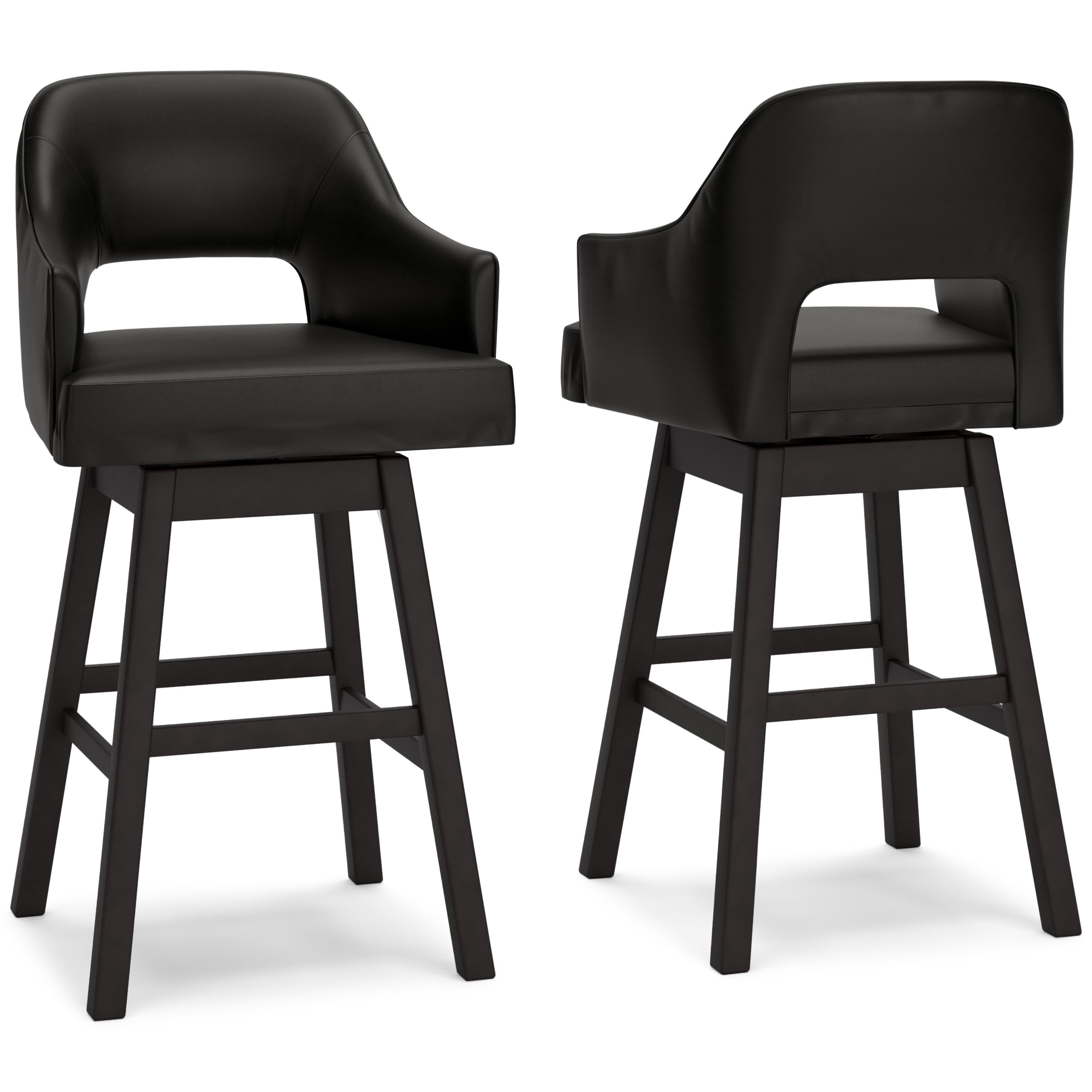 Tall UPH Swivel Barstool(Set of 2) · Black / Dark Brown