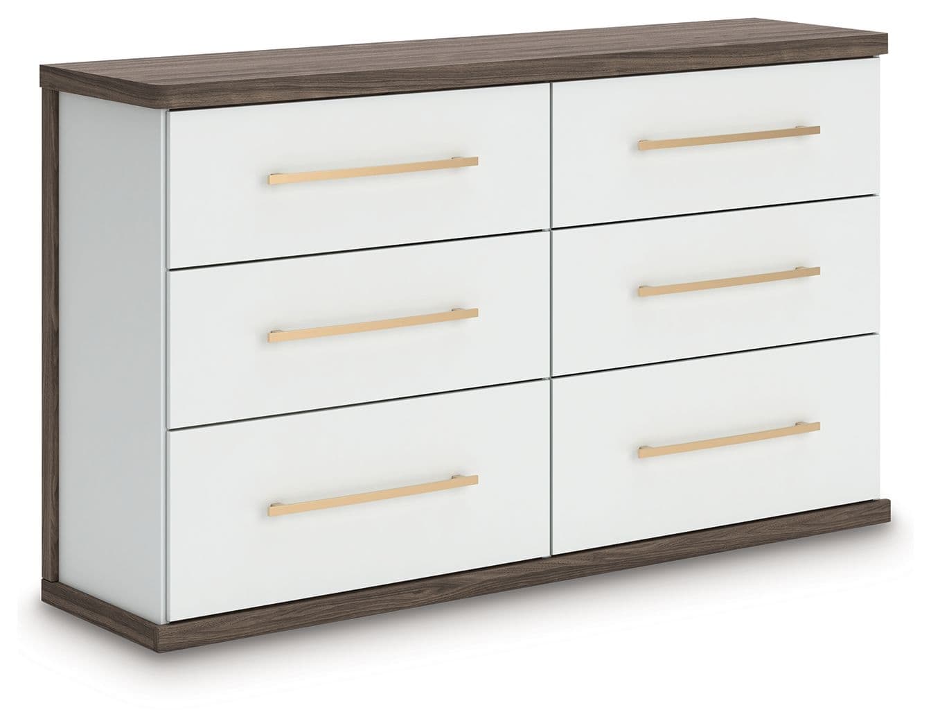 Six Drawer Dresser · Brown / White