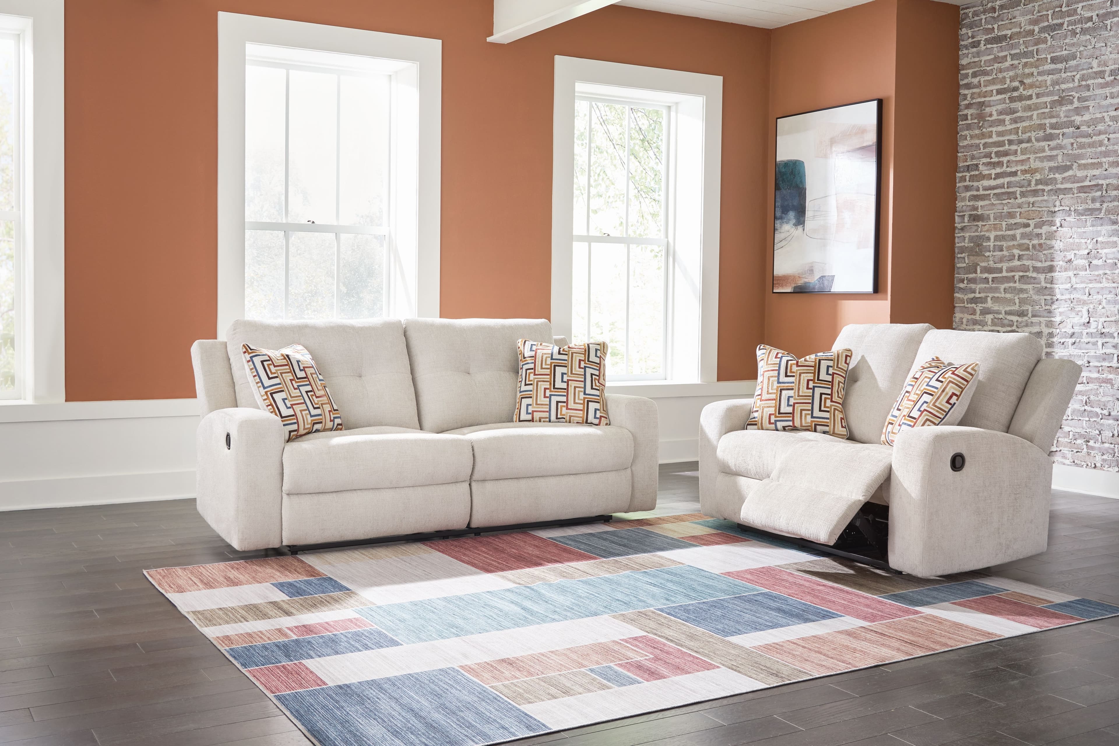 Danum - 2 Pc. - Reclining Sofa, Reclining Loveseat - Stone
