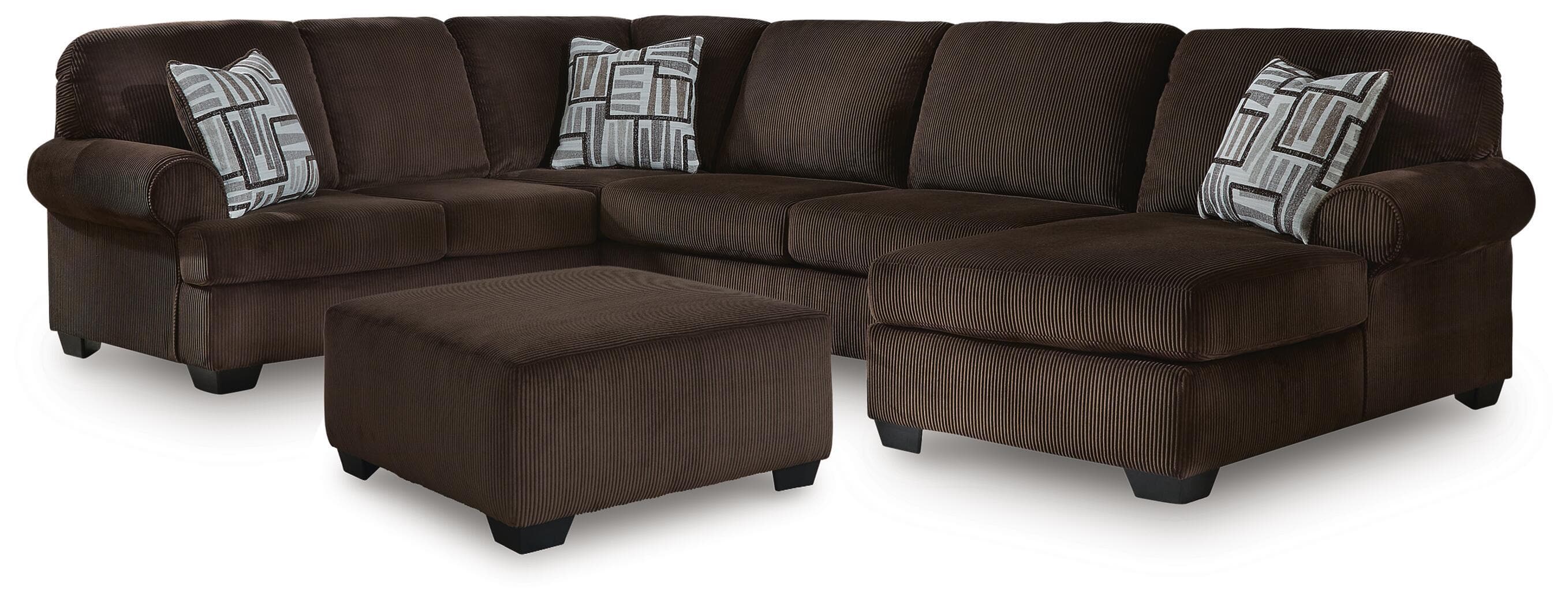 3-Piece Sectional With RAF Corner Chaise And Ottoman