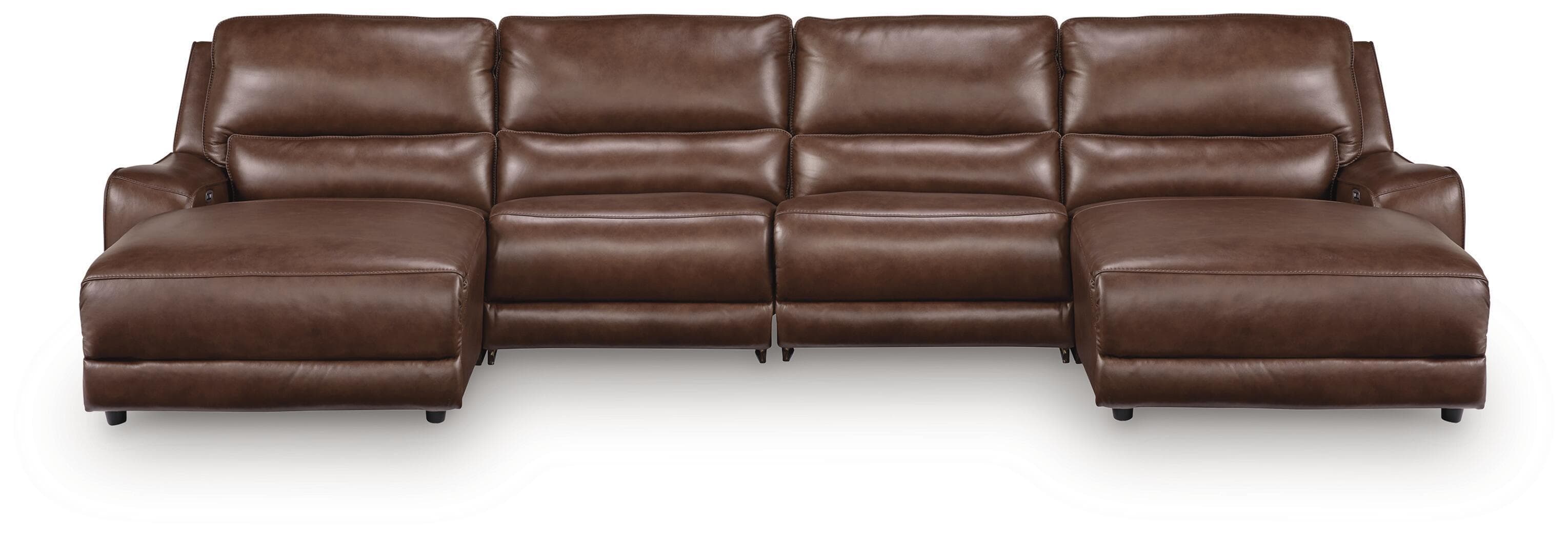 4-Piece Power Reclining Sectional With Double Chaise And 2 Armless Chairs · Canyon