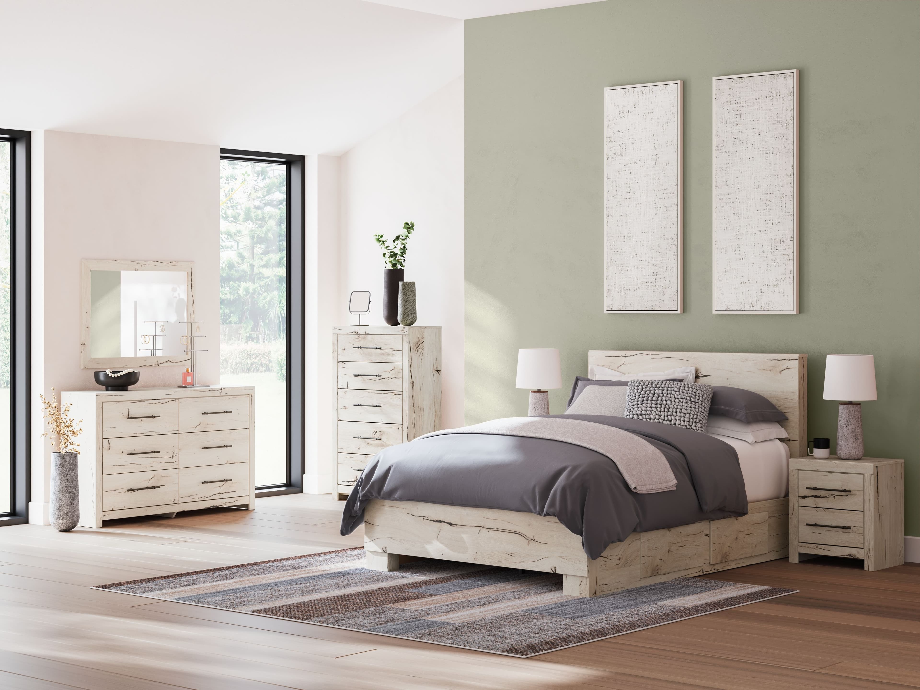 10 Pc. · Dresser, Mirror, Chest, Queen Panel Bed With 2 Under Bed Storage Units, 2 Nightstands