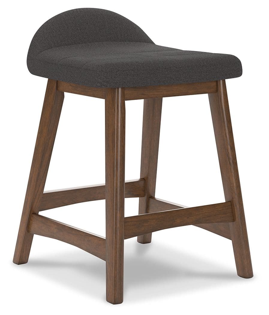 Lyncott - Upholstered Barstool (Set of 2) - Charcoal / Brown