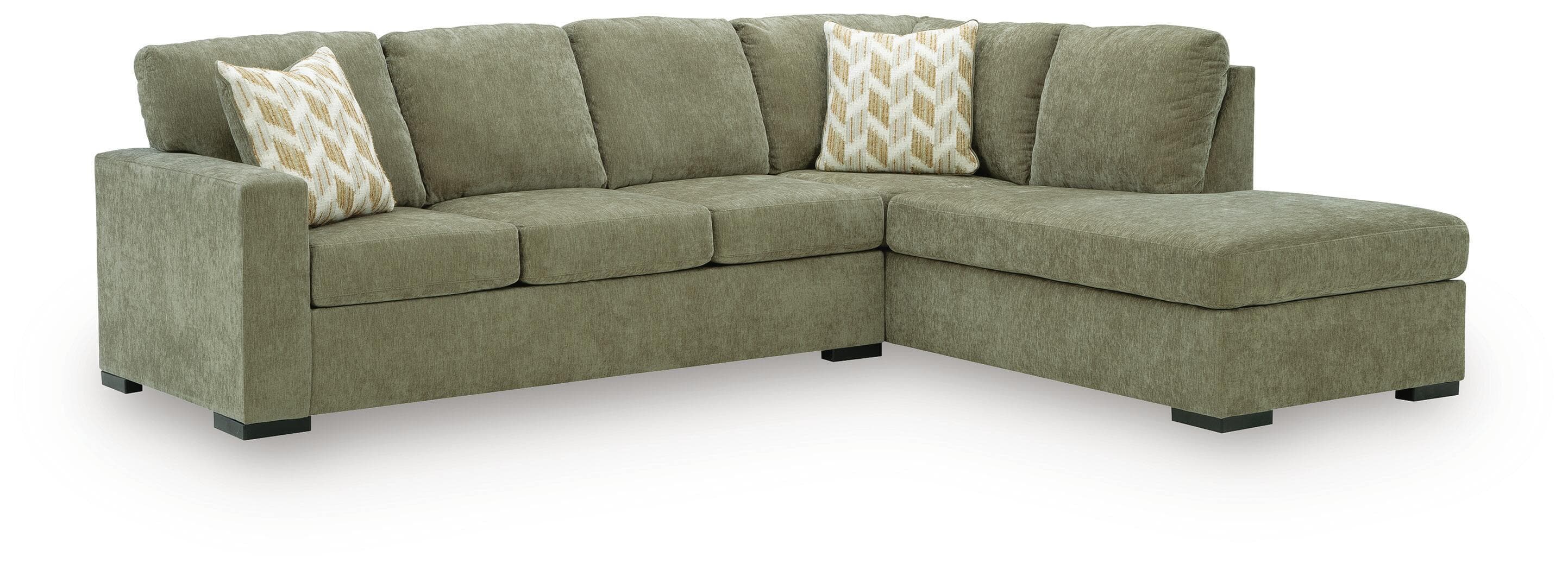 2-Piece Sleeper Sectional With RAF Corner Chaise · Moss
