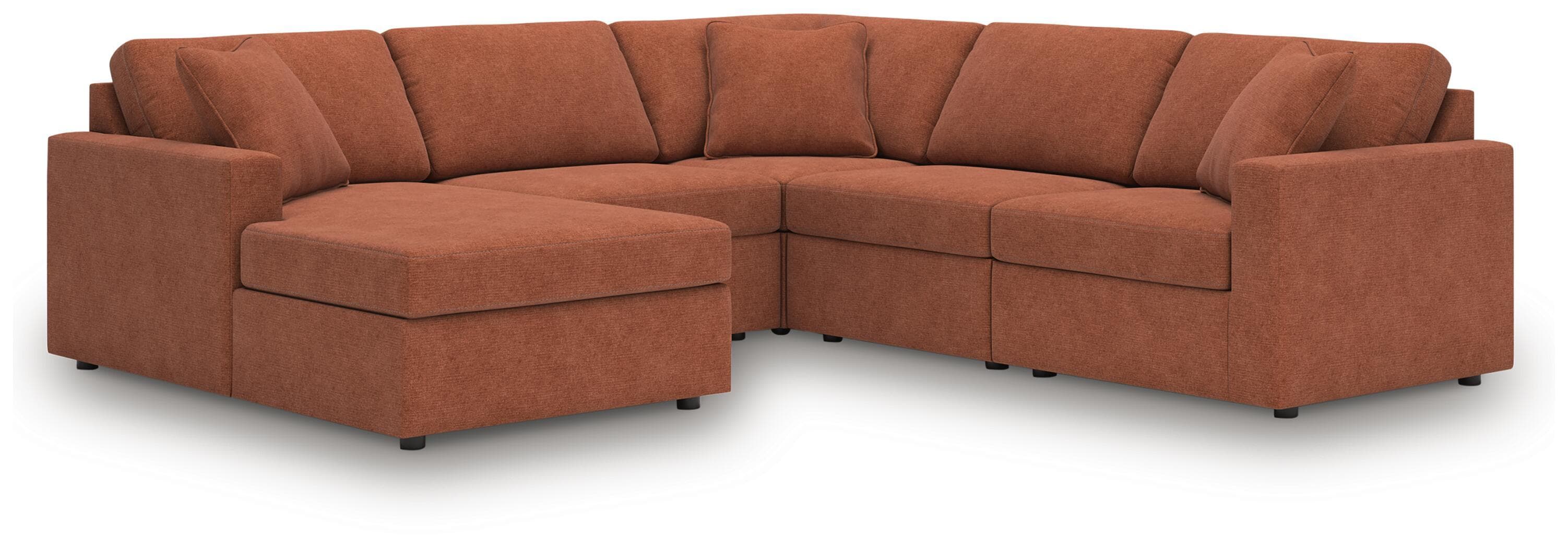 5-Piece Sectional With Laf Corner Chaise, With Raf Corner Chair