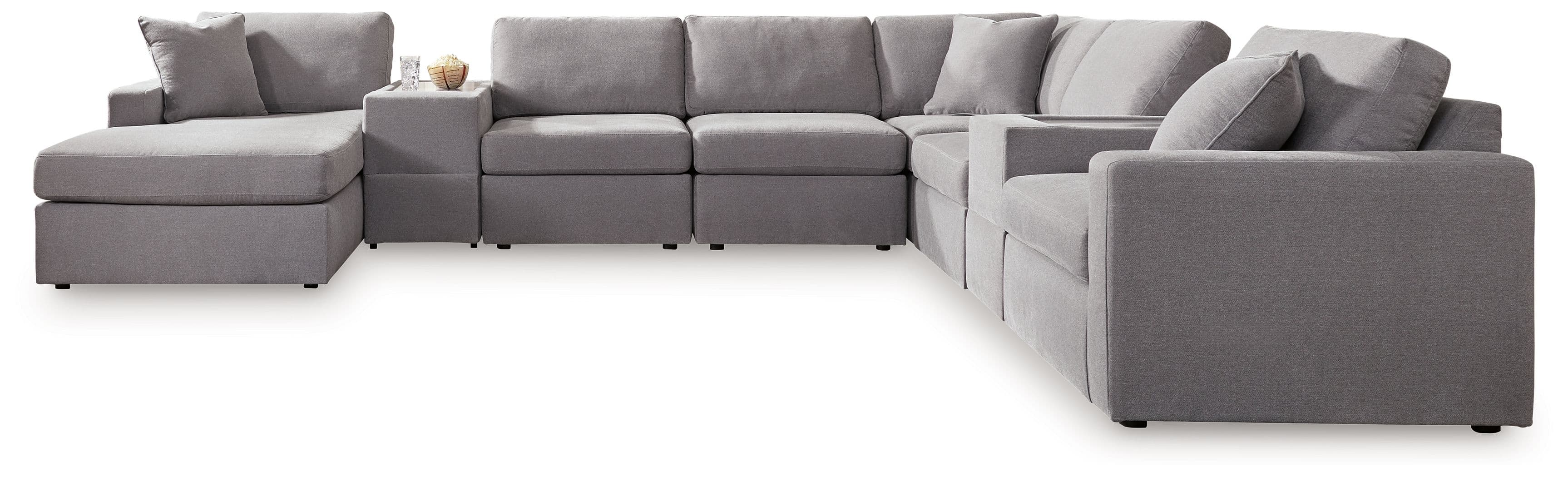 8-Piece Sectional With Laf Corner Chaise And Storage Consoles