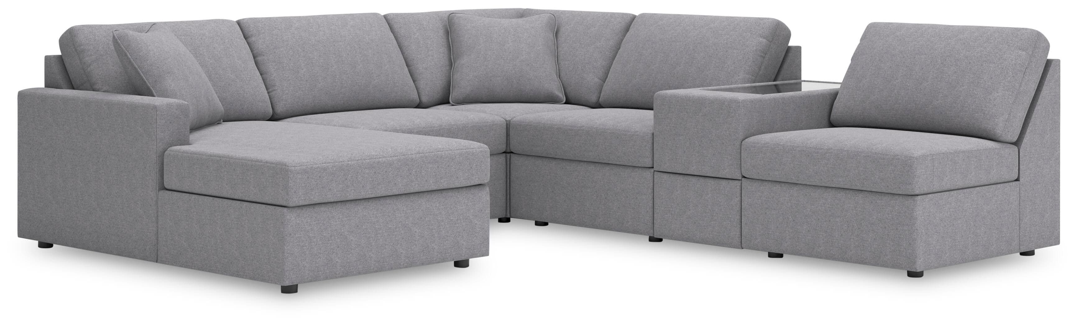 6-Piece Sectional With Laf Corner Chaise And Storage Console