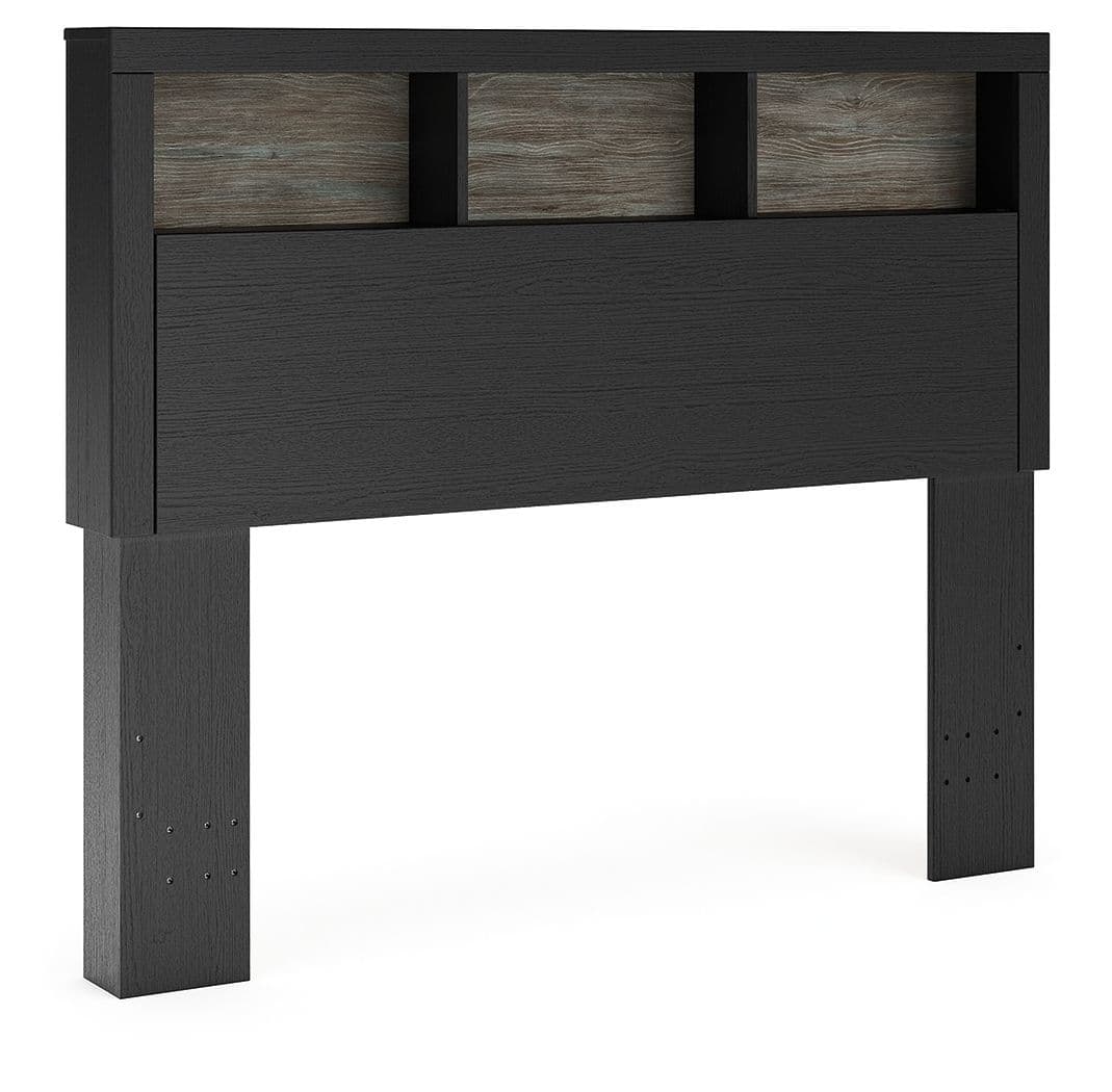 Broachmyn - Full Bookcase Headboard - Black / Gray