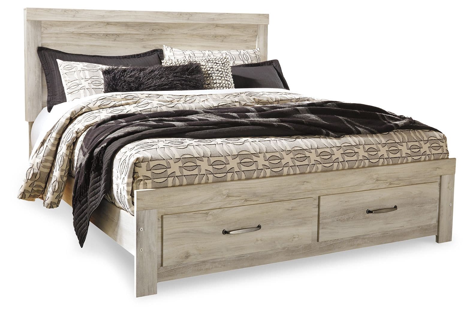 King Platform Bed With 2 Storage Drawers