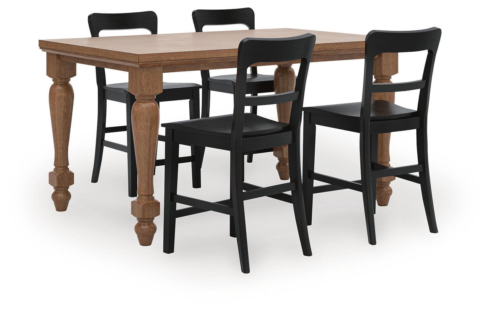 5 Pc. · Counter Height Dining Table And 4 Barstools · Brown