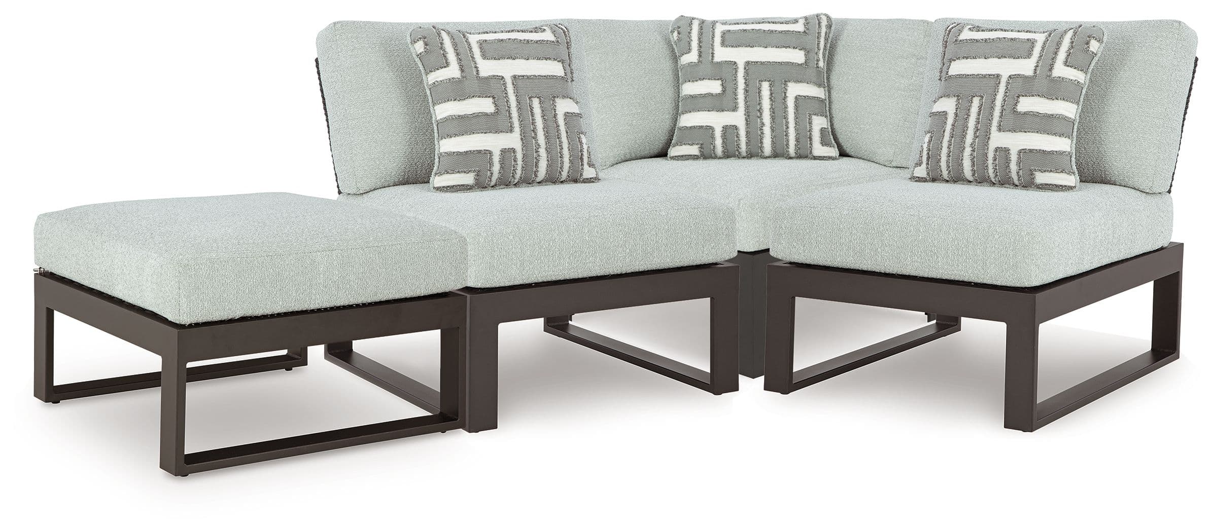 4-Piece Outdoor Sectional · Black / Gray