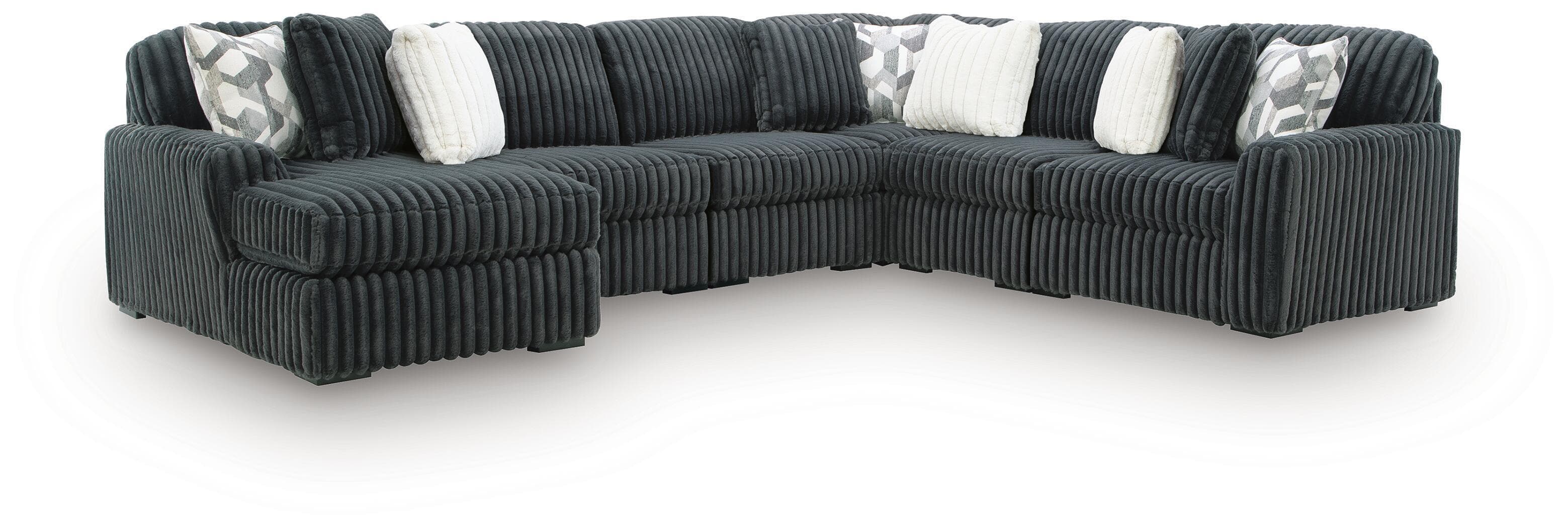 6-Piece Sectional With LAF Corner Chaise · Gunmetal