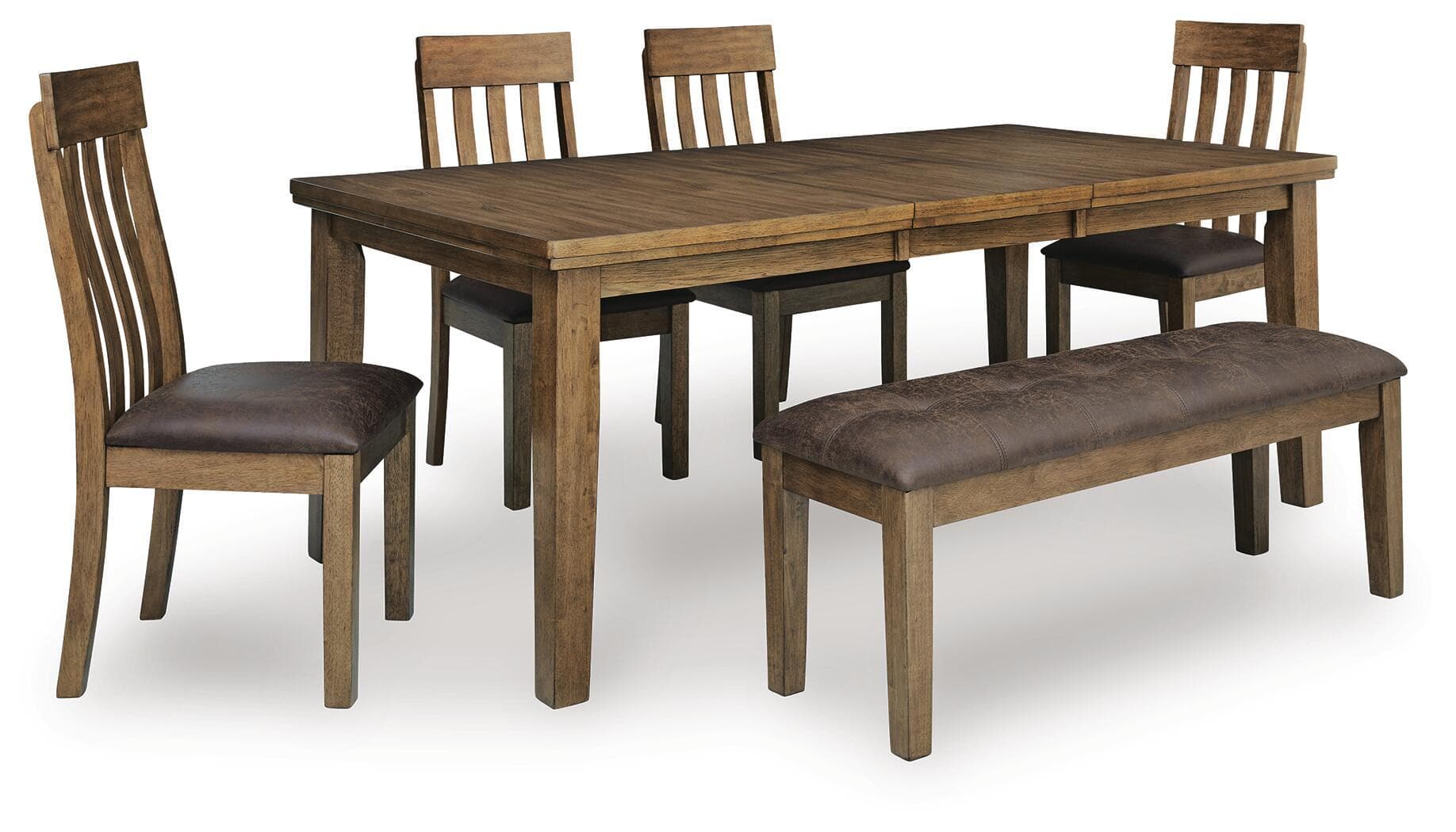 6 Pc. · Extension Dining Table, 4 Chairs And Bench