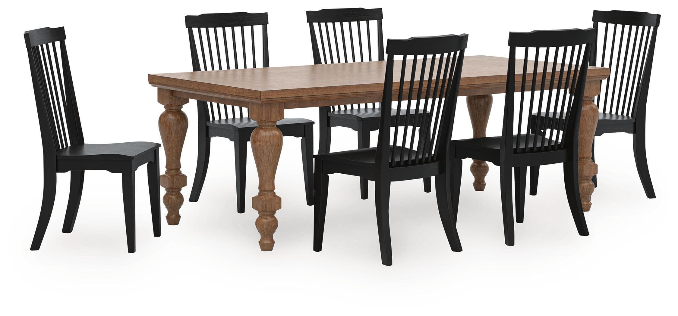 7 Pc. · Dining Table And 6 Dining Room Side Chairs · Brown / Black