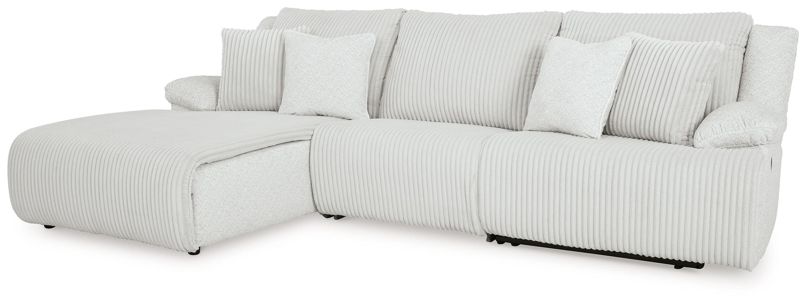 3-Piece Reclining Sectional Sofa With Laf Press Back Chaise · Alloy