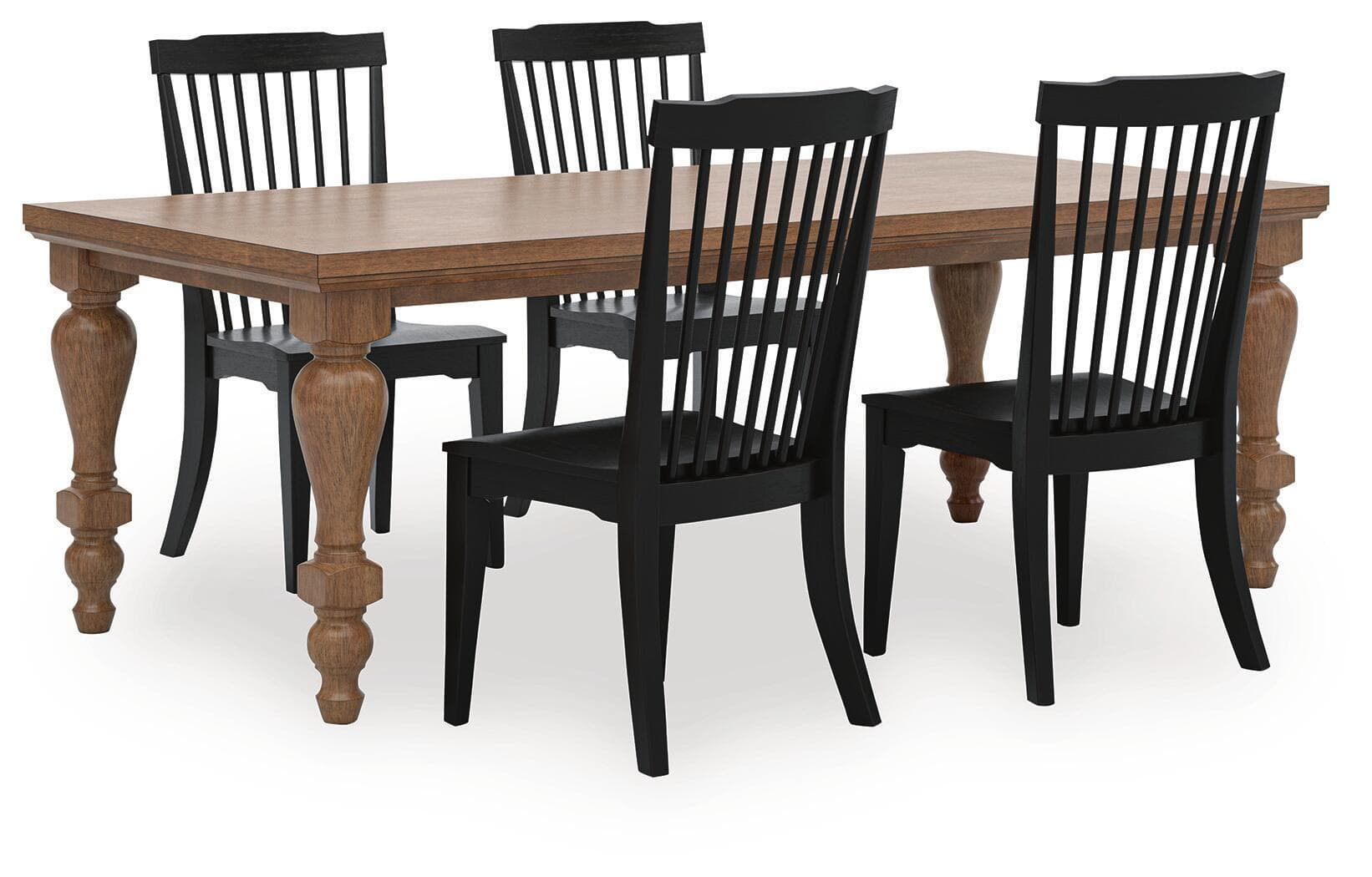 5 Pc. · Dining Table And 4 Dining Room Side Chairs · Brown / Black