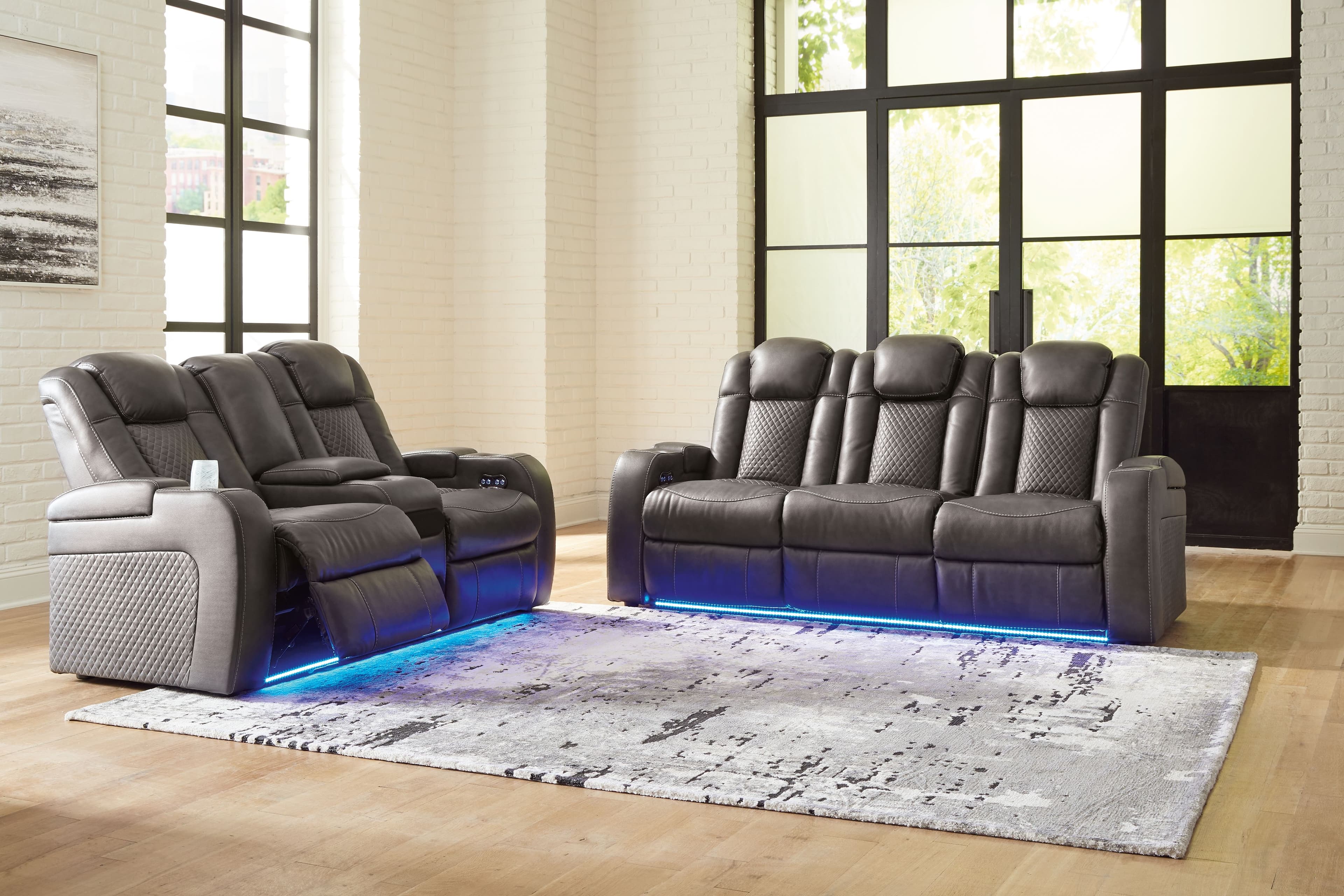 2 Pc. · Power Reclining Sofa, Power Reclining Loveseat · Shadow
