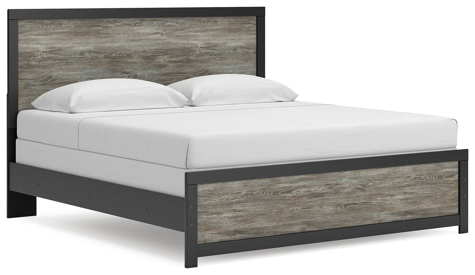 King Panel Bed · Black / Gray